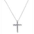14k White Gold 1/10ct TDW Diamond Cross