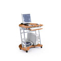 Two-Tier Half Oval Desk with Wheels