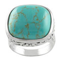 Sterling Silver Created Turquoise Filigree Ring