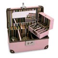 Pink & Brown Genuine Leather Jewelry Case
