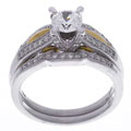 14k Two-tone Gold 1ct TDW Diamond Wedding Ring Set (G-H, I1)