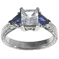 Tacori Platinum Cubic Zirconia and Sapphire Ring