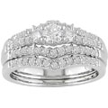 14k White Gold 1ct TDW Round Diamond Wedding Ring Set (G-I, I1)