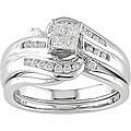 14k White Gold 1/3ct Diamond Wedding Ring Set (G-H-I, I1)