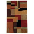 Handmade Rodeo Drive Modern Deco Rust/ Multi N.Z. Wool Rug (3'6 x 5'6)