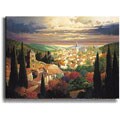 Village in the Sun by Hayslett Stretched Canvas