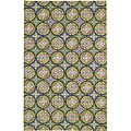 Hand-hooked Oxford Tile Wool Rug (5' x 8')