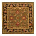 Hand-tufted Navin Green Wool Rug (6' Square)