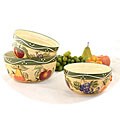 Tuscan Collection Hand-painted 3-piece Serving Bowl Set