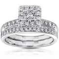 14k White Gold 3/5ct TW Princess Diamond Wedding Ring (I1-I2 )