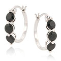 Glitzy Rocks Sterling Silver Sapphire Hoop Earrings