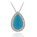 ICZ Stonez Sterling Silver Blue Turquoise Pendant