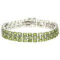 Glitzy Rocks Sterling Silver 25 5/8 CTW Peridot Three-tier Bracelet