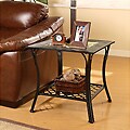 Slate/ Glass/ Steel End Table