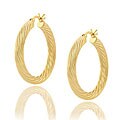 18k Gold Overlay Sterling Silver Hoop Earrings