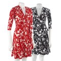 Ruby 3/4-sleeve Geometric Print Wrap Dress