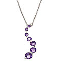 Glitzy Rocks Sterling Silver Amethyst Journey Necklace