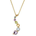 Glitzy Rocks 18k Gold over Silver Gemstone Journey Pendant