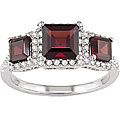 14k White Gold 1/3ct TDW Diamond Garnet Ring