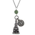 Charming Life Good Karma Lotus and Buddha 18-inch Necklace