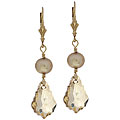 Charming Life Champagne Gold Tone Crystal and Pearl Earrings