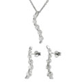 Sterling Silver Journey CZ Earring & Necklace Set