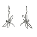 Sterling Silver Cubic Zirconia Dragonfly Earrings