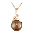 14k Pink Gold Cultured Brown FW Pearl Pendant