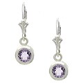 Glitzy Rocks Sterling Silver Amethyst Leverback Earrings