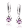 Glitzy Rocks Sterling Silver Amethyst Leverback Earrings