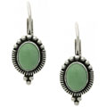 Glitzy Rocks Sterling Silver Oval Variscite Leverback Earrings