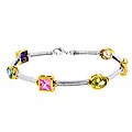 Two-tone Multi Color CZ Bracelet