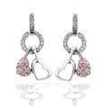 Sterling Silver Cubic Zirconia Heart Earrings