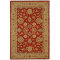 Handmade Traditional Mahal Ancestry Red/ Ivory Wool Rug (5' x 8')