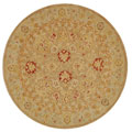 Handmade Ancestry Tan/ Ivory Wool Rug (4' Round)