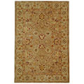 Handmade Ancestry Tan/ Ivory Wool Rug (5' x 8')