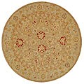 Handmade Ancestry Tan/ Ivory Wool Rug (6' Round)