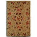 Handmade Descent Beige Wool Rug (5' x 8')