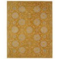 Handmade Medallions Gold Wool Rug (9' x 12')
