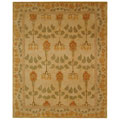 Handmade Ancestral Tree Ivory/ Green Wool Rug (8' x 10')