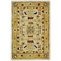 Handmade Tribal Ivory/ Gold Wool Rug (2' x 3')