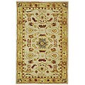 Handmade Tribal Ivory/ Gold Wool Rug (3' x 5')