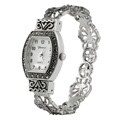 Geneva Platinum Convex Marcasite Women's Watch