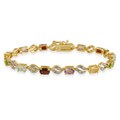 Glitzy Rocks 18k Gold/ Sterling Silver Multi-Stone Bracelet
