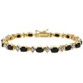 Glitzy Rocks 18k Gold over Sterling Silver Sapphire Diamond Bracelet