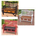 Acacia 3-Drawer Bench with Back