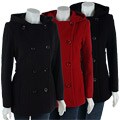 Anne Klein Hooded Wool Coat with Waist Buttons
