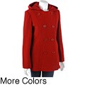 AK Anne Klein Women's Peacoat with Curved Seams