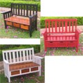 3-drawer Large UV Painted Acacia Bench w/ Arms