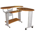 Fold Out L-shaped Oak Desk